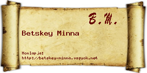 Betskey Minna névjegykártya